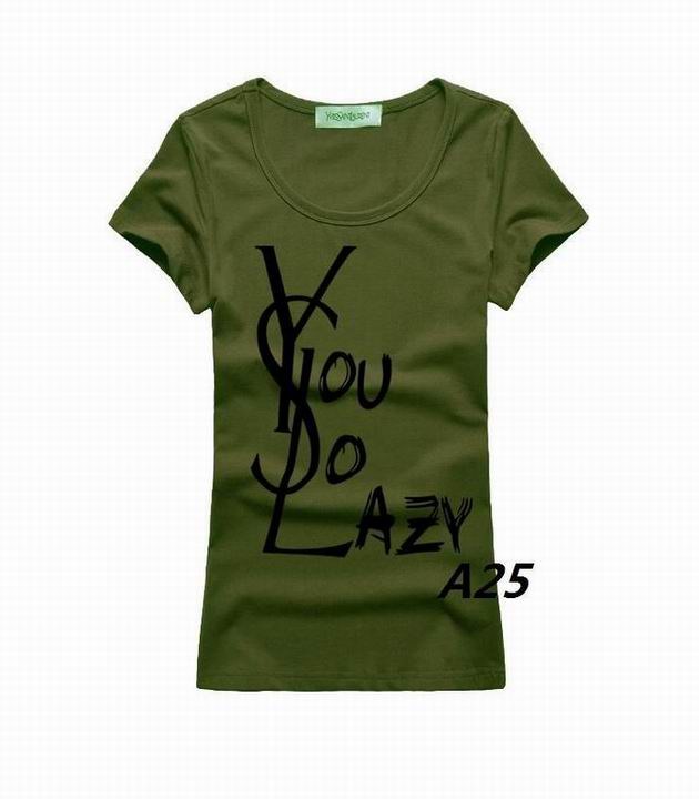 YSL short round collar T woman S-XL-182